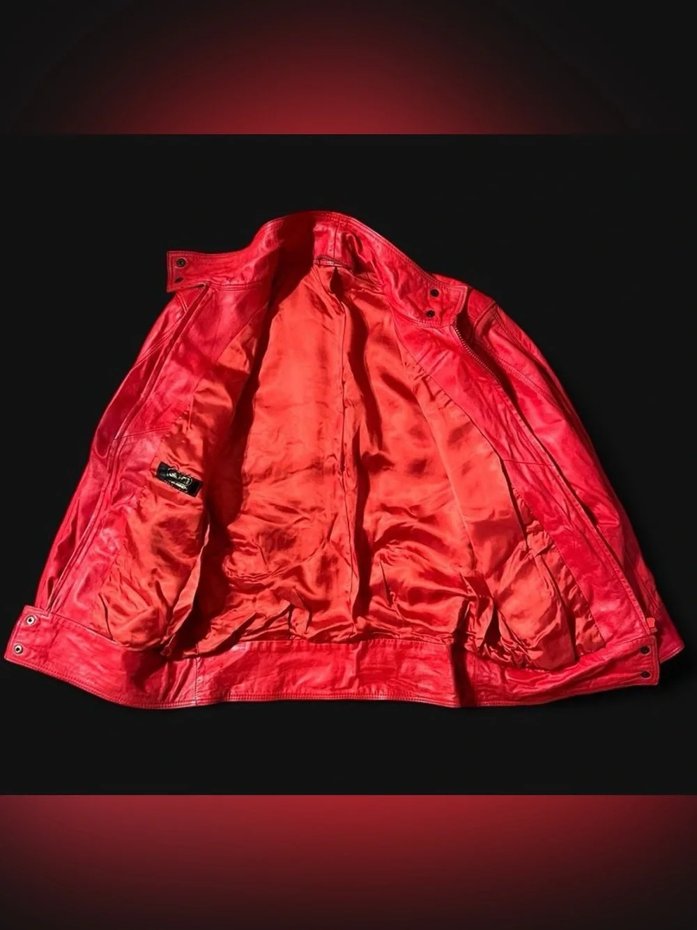 Vintage 1980’s Giotti red leather Michael Jackson Thriller-esque jacket Italy